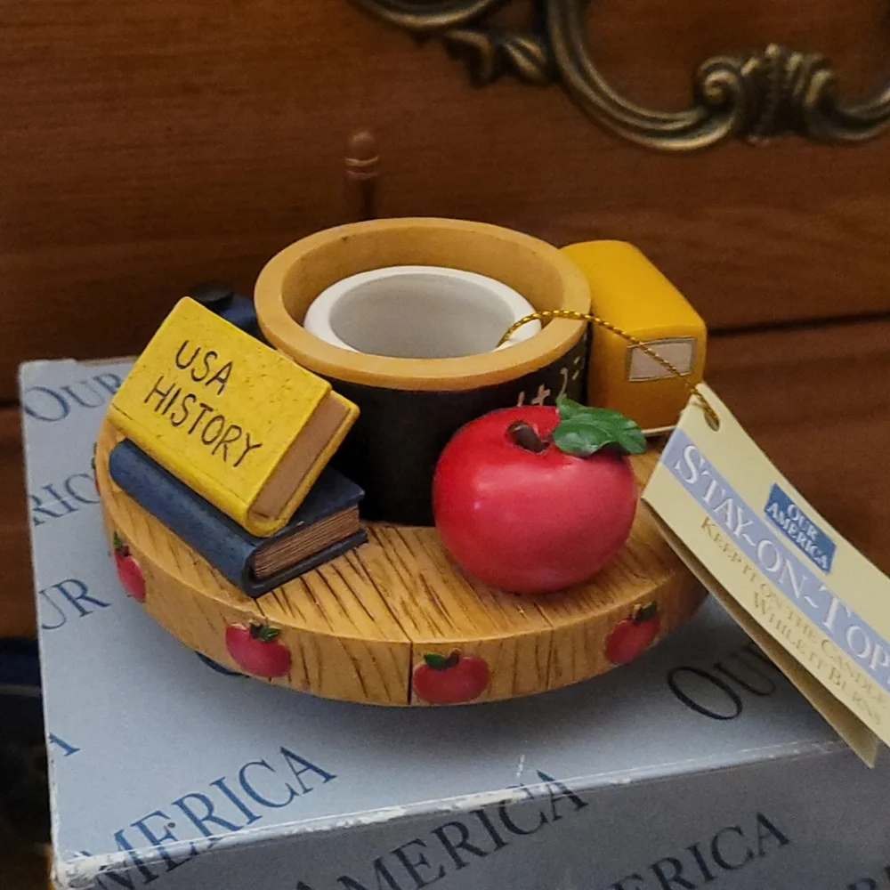 Our America Candle Topper New Teacher Stay-on-top